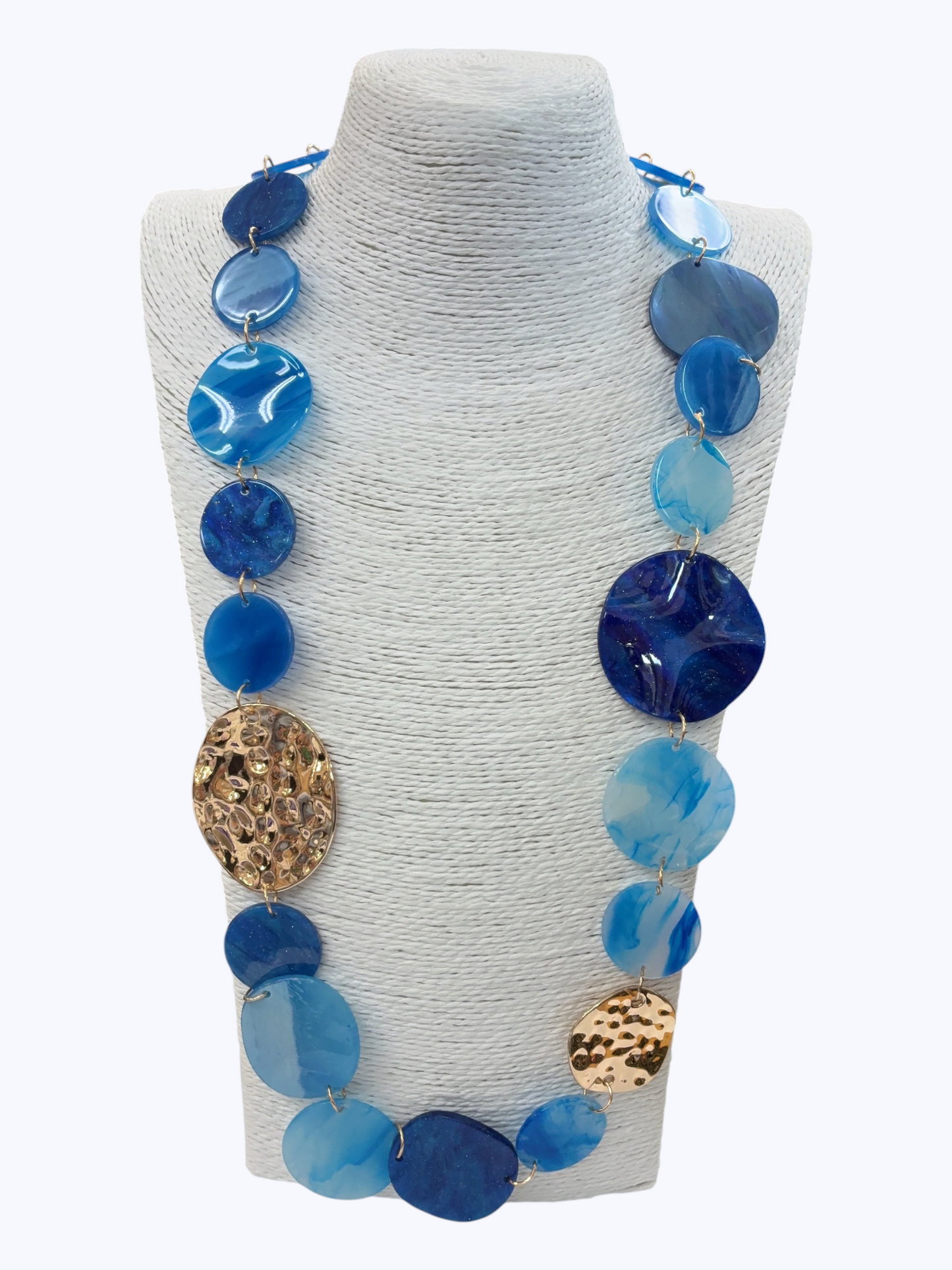 Long Acrylic Disc Link Necklace - N5337