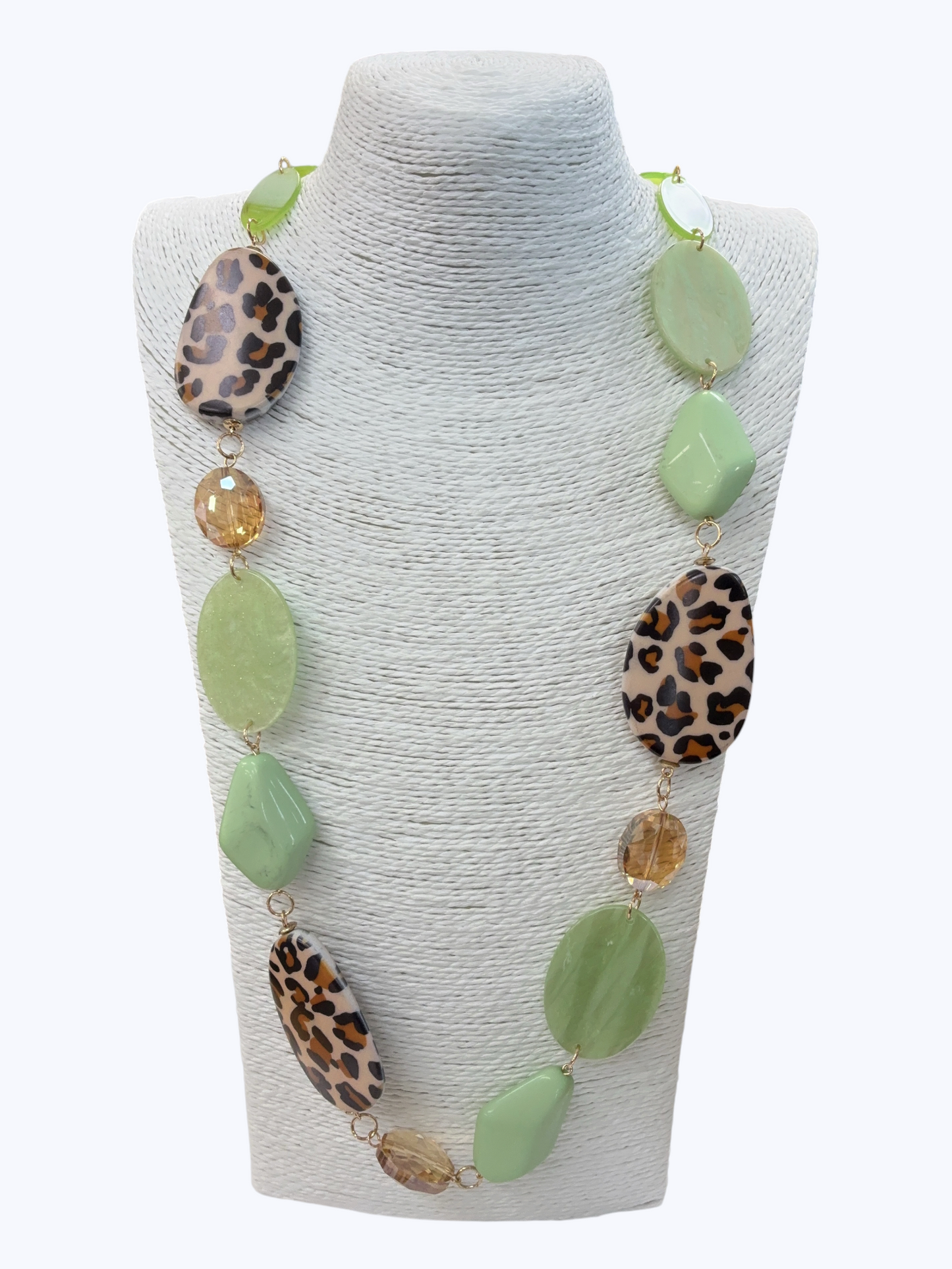 Leopard Oval Long Necklace - N5341