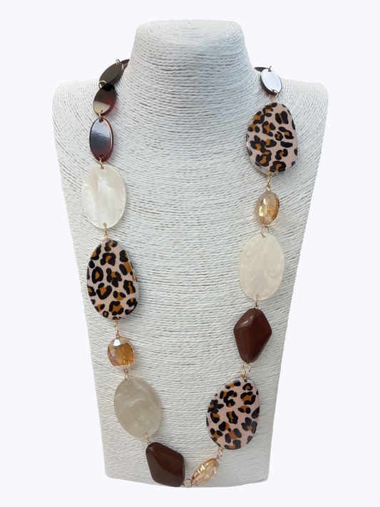Leopard Oval Long Necklace - N5341