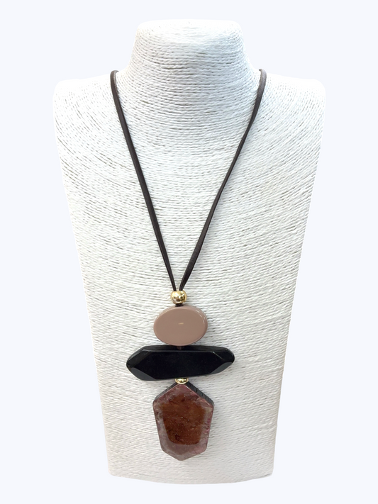 Acrylic Adjustable Cord Necklace - N5347