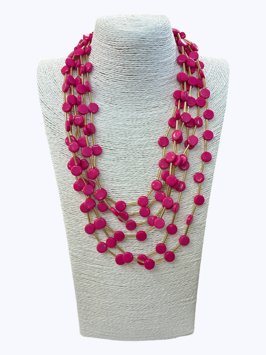 Multi Strand Disc Bead Necklace - N5343