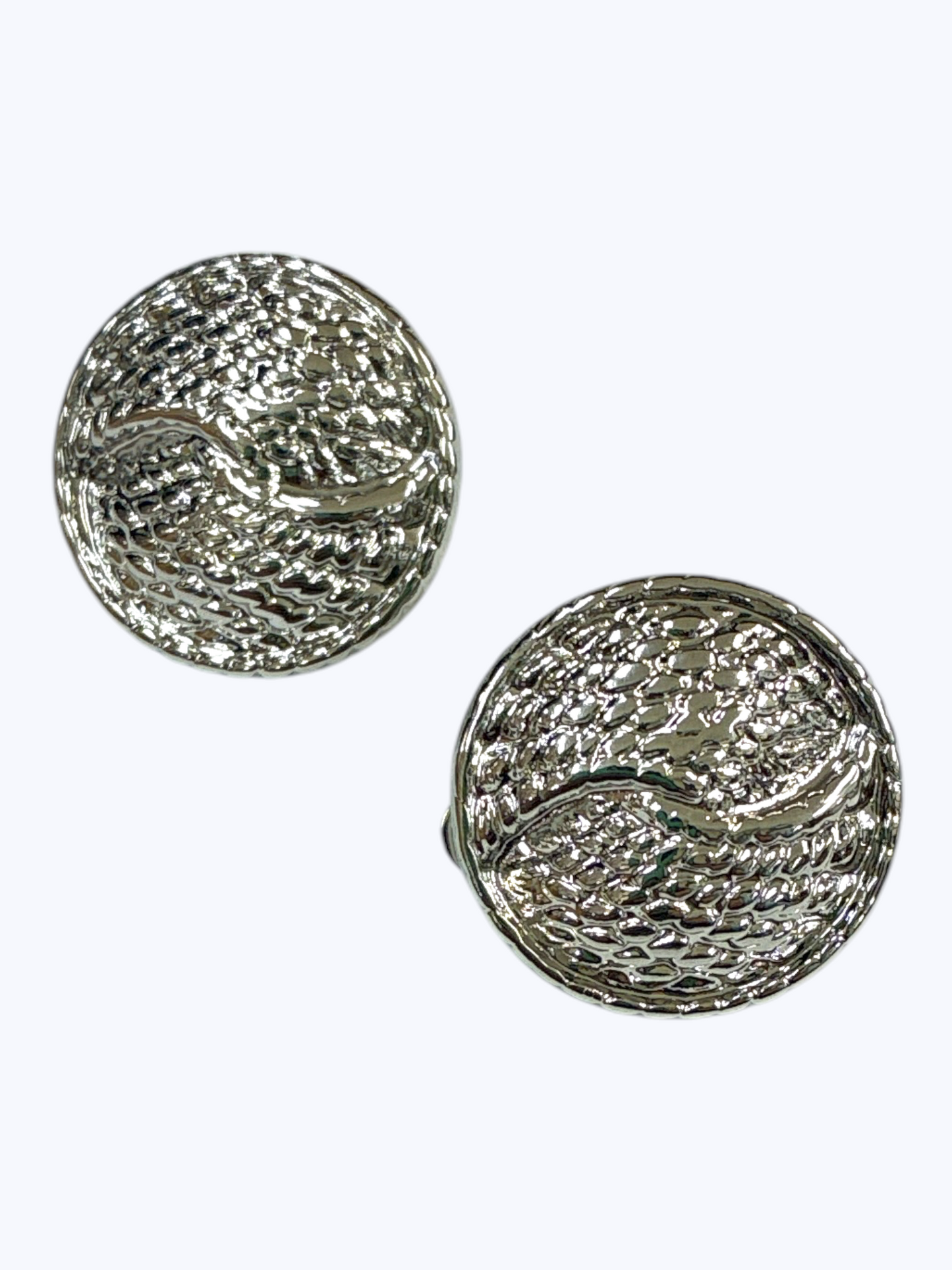 Vintage Disc Clip Earrings - E2589