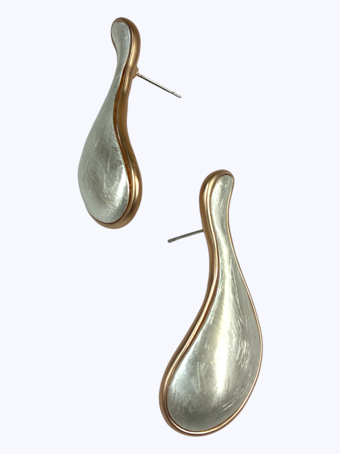 Abstract Two-Tone Teardrop Earrings - E2596