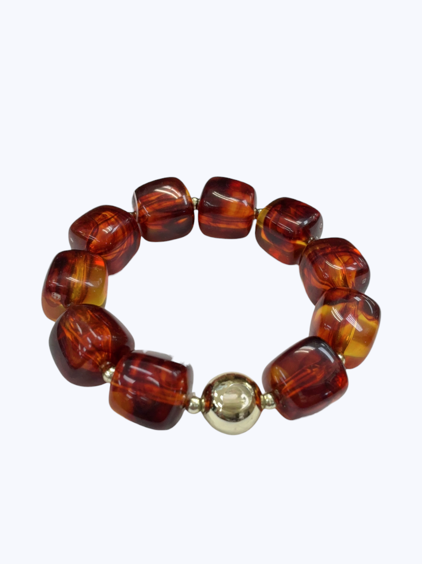 Acrylic Barrel Bead Stretch Bracelet  - B0571