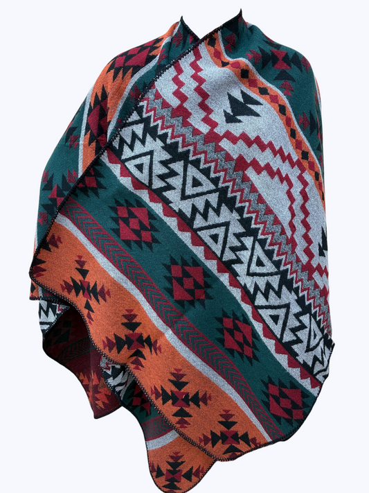 Abstract Multi Pattern Poncho | PC110