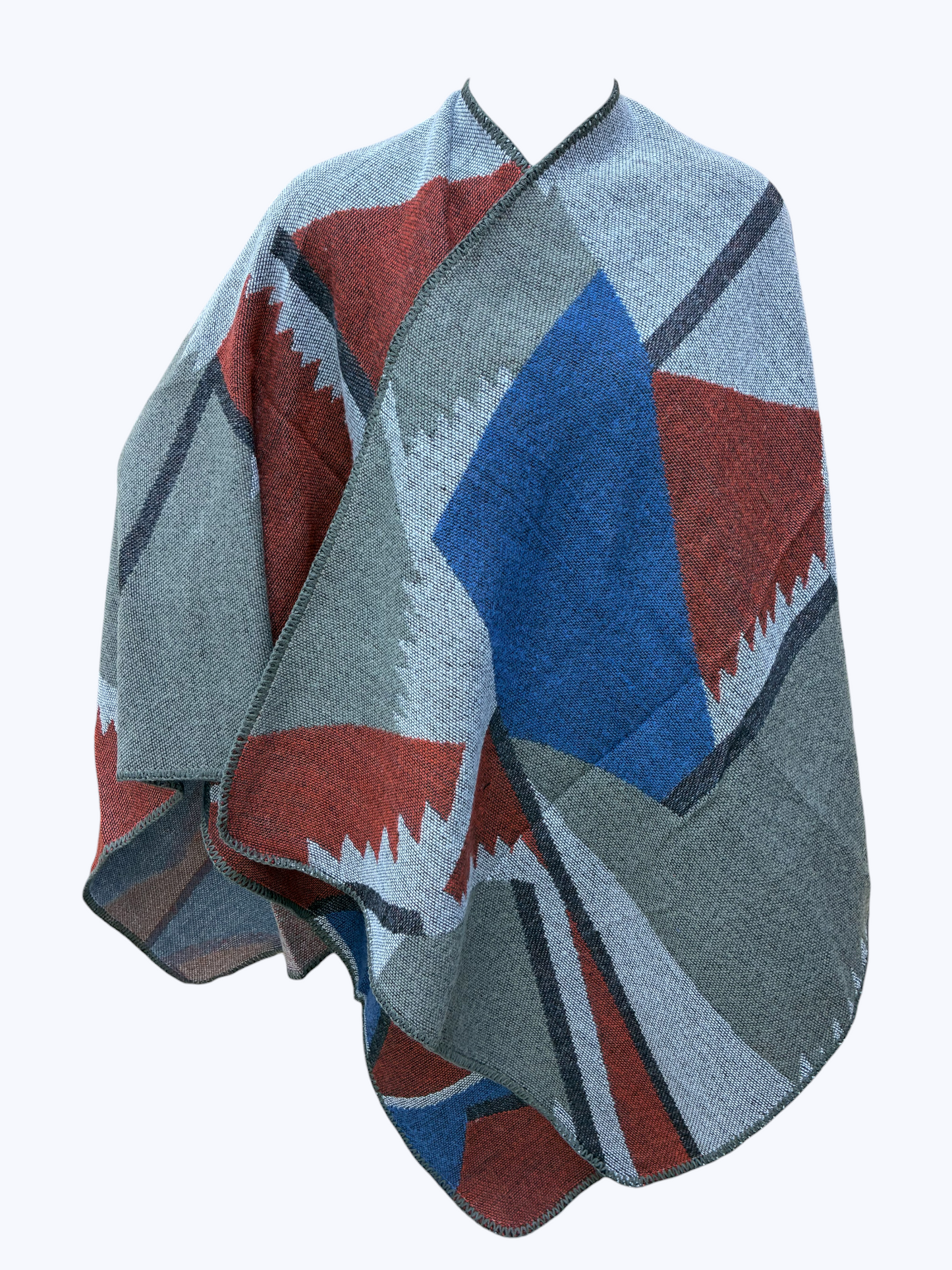 Woven Abstract Poncho | PC102