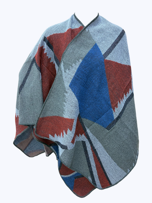 Woven Abstract Poncho | PC102