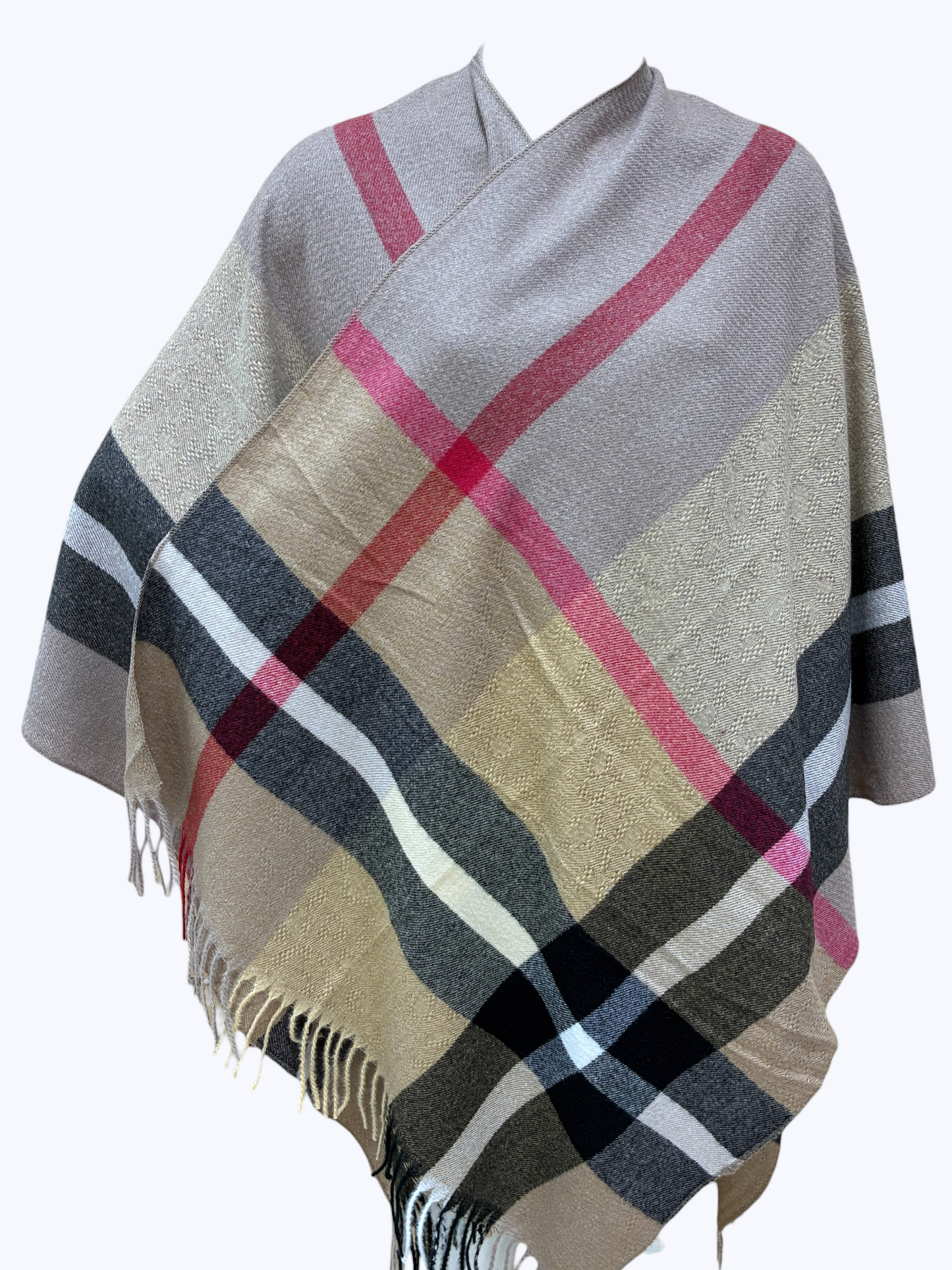 Cozy Plaid Poncho | PC105