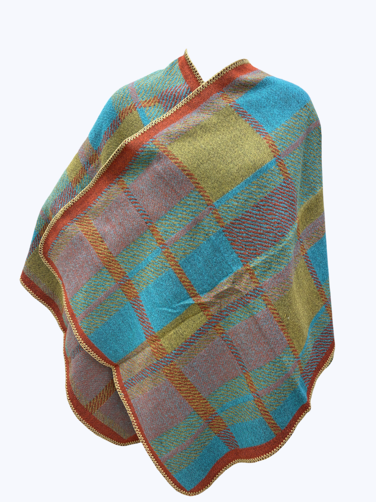 Plaid Woven Poncho | PC115