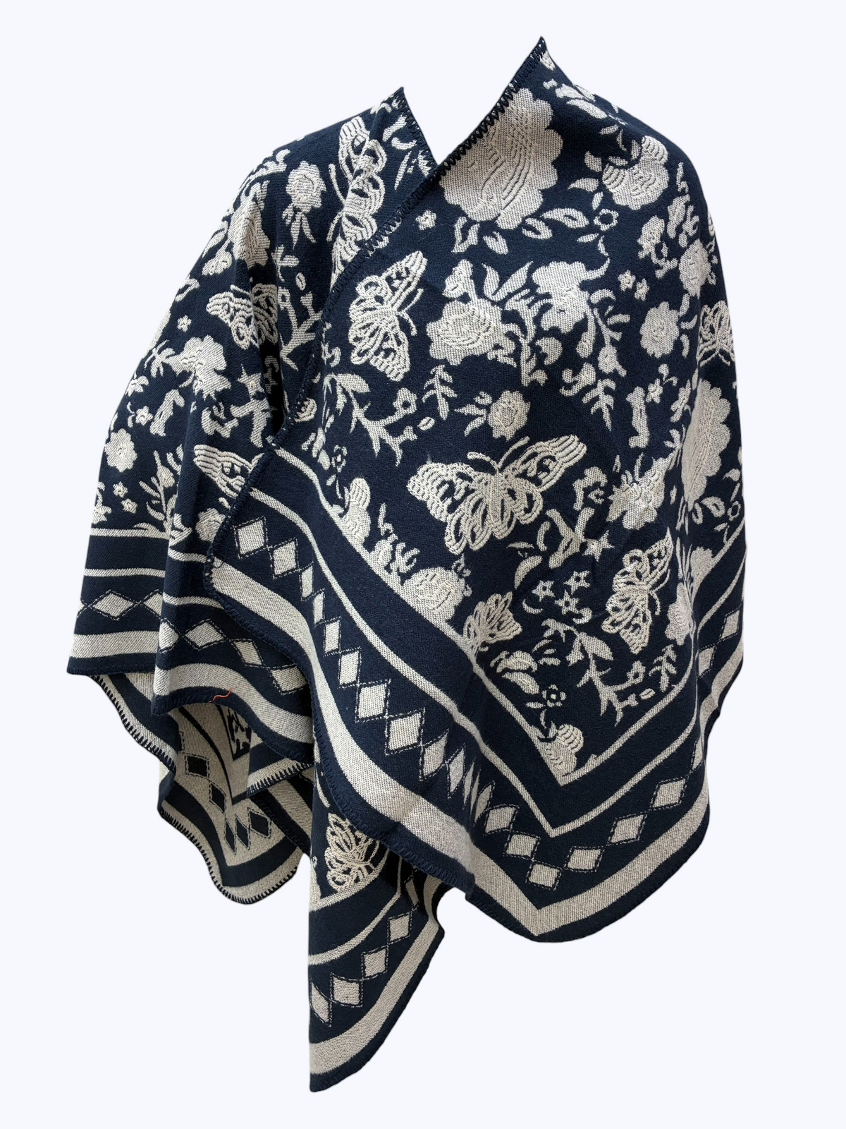 Woven Floral Poncho | PC121