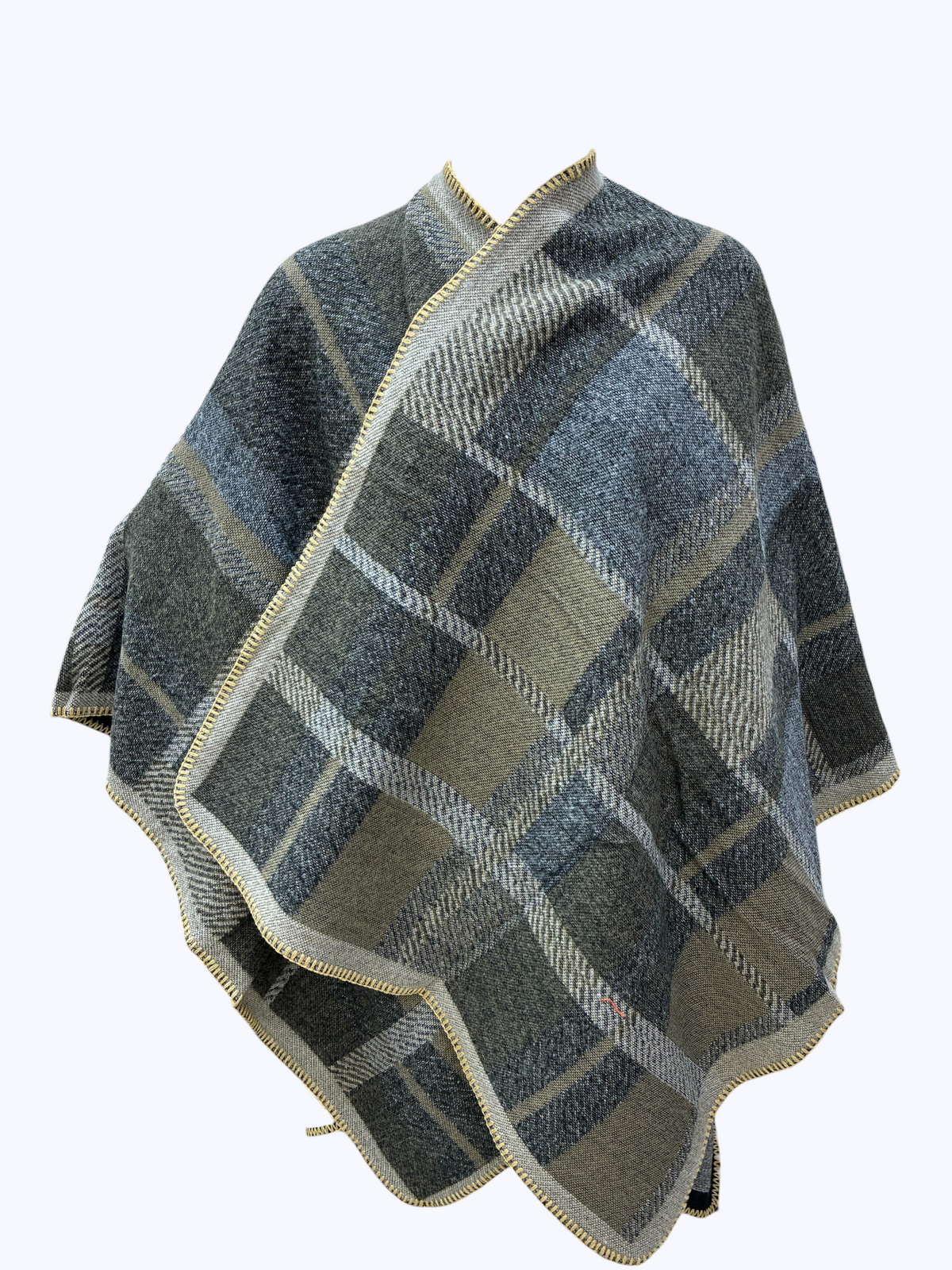 Plaid Woven Poncho | PC115