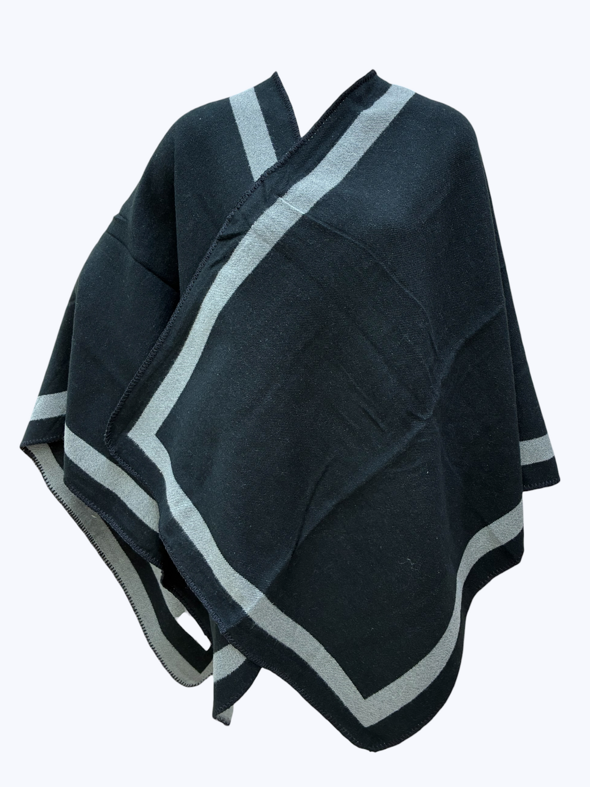 Geometric Woven Poncho | PC125