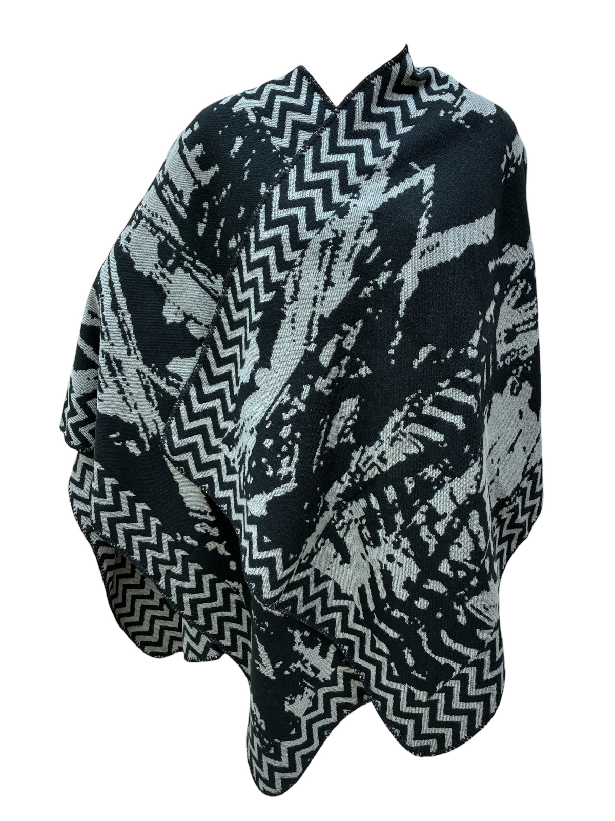 Patterned Knit Poncho | PC123