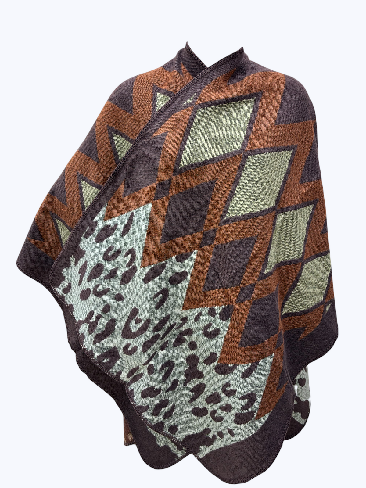 Diamond Pattern Poncho | PC119