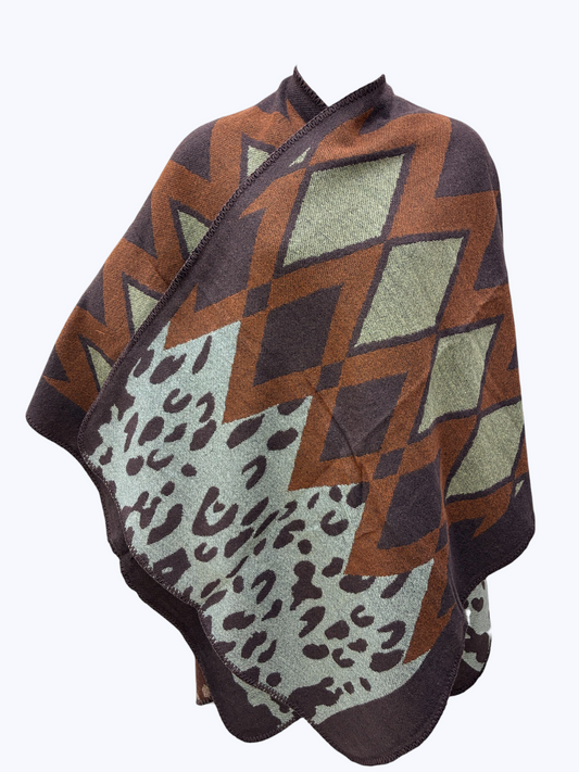 Diamond Pattern Poncho | PC119
