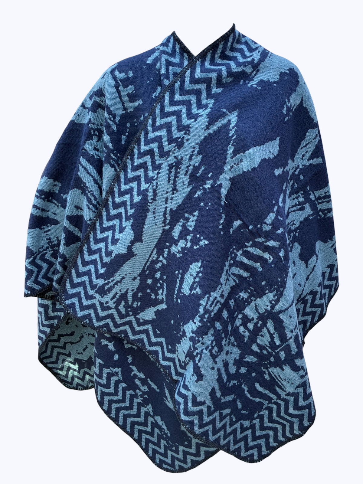 Patterned Knit Poncho | PC123