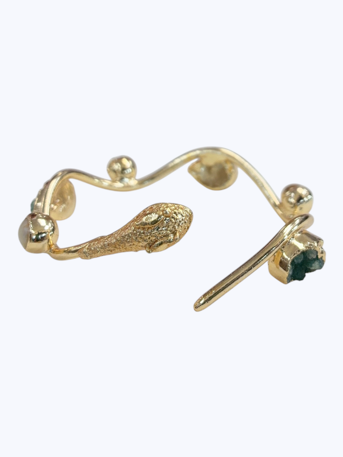 Emerald Natural Druzy Stone Bracelet – 14K Gold Plated