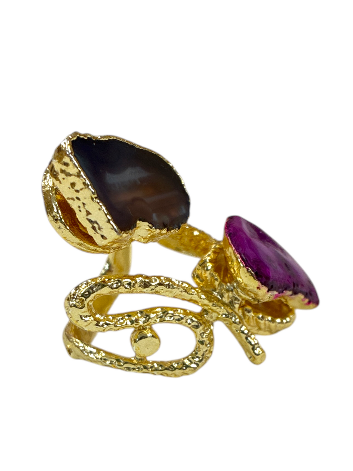 Druzy stone with a 14K gold-plated Ring