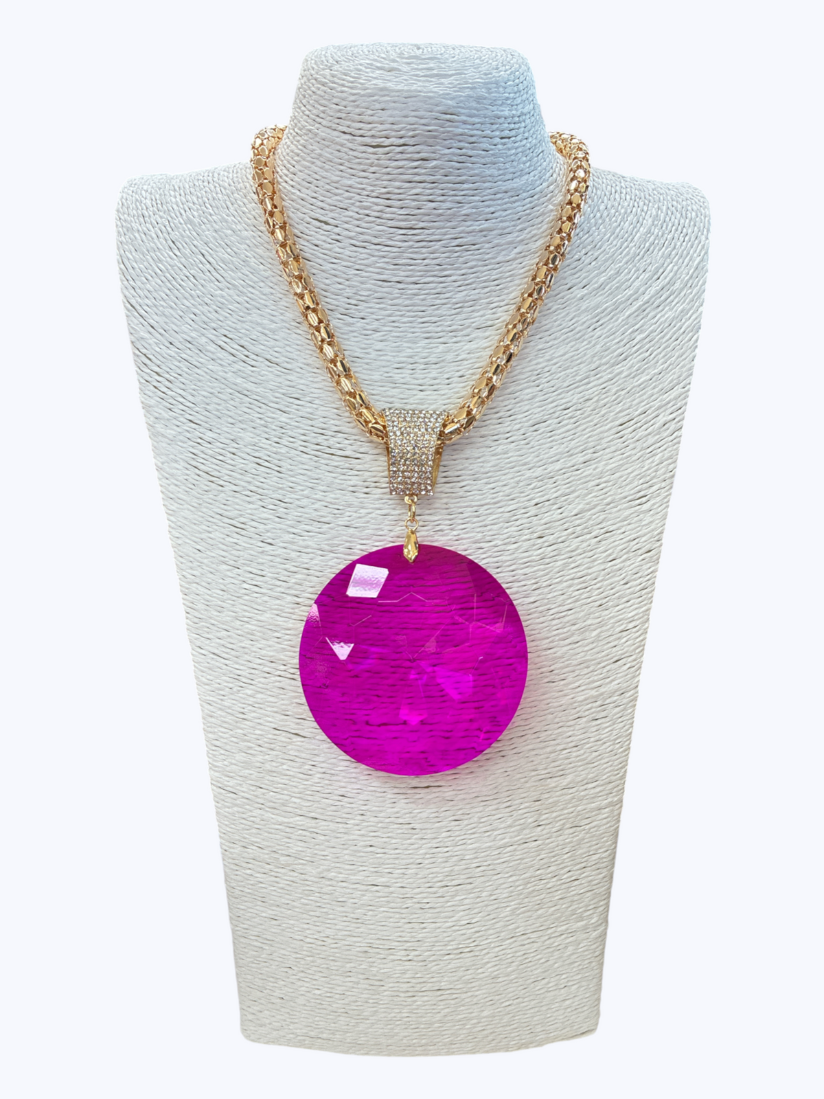 Oversized Round Pendant Necklace Set | N3009