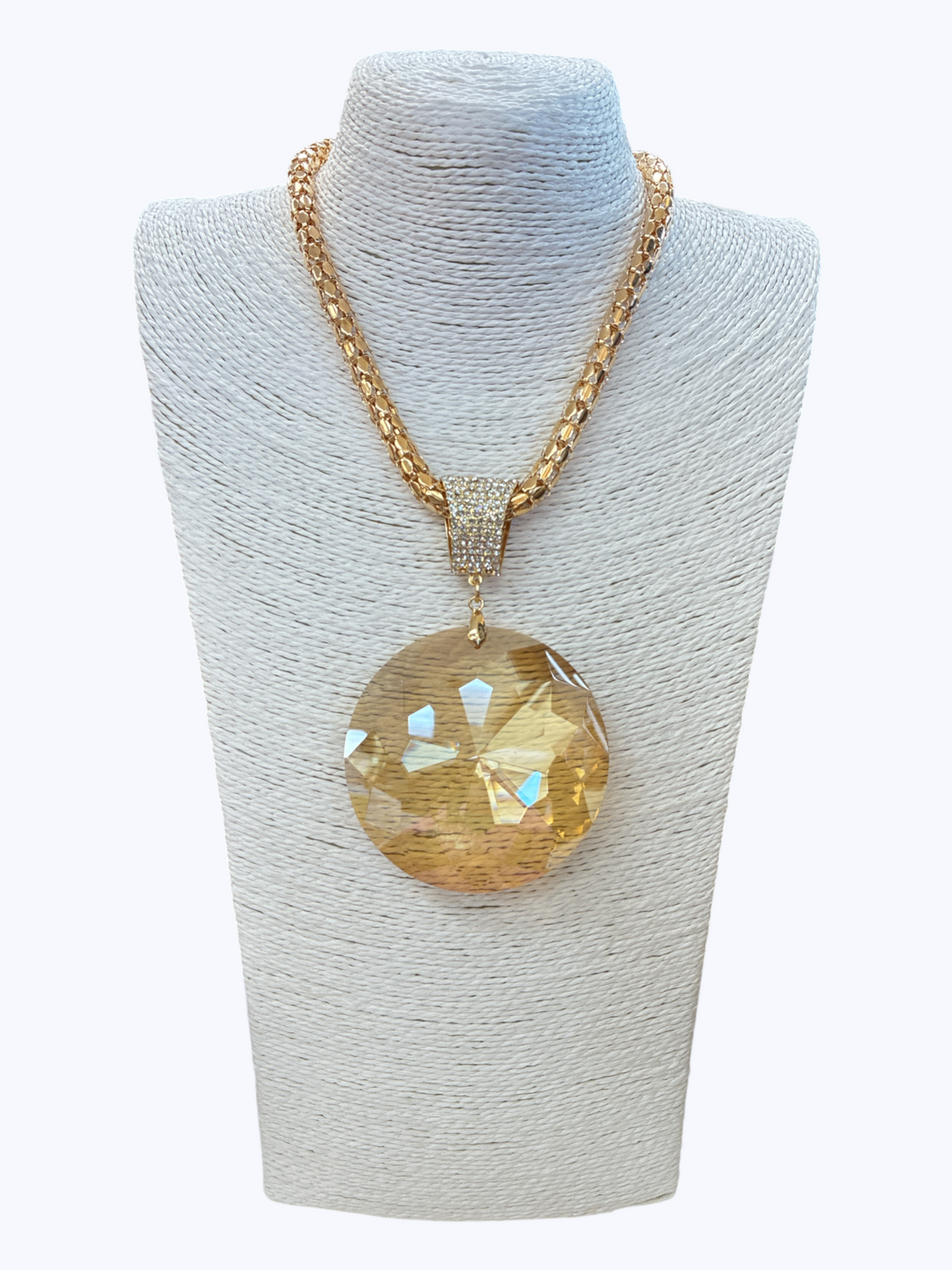 Oversized Round Pendant Necklace Set | N3009