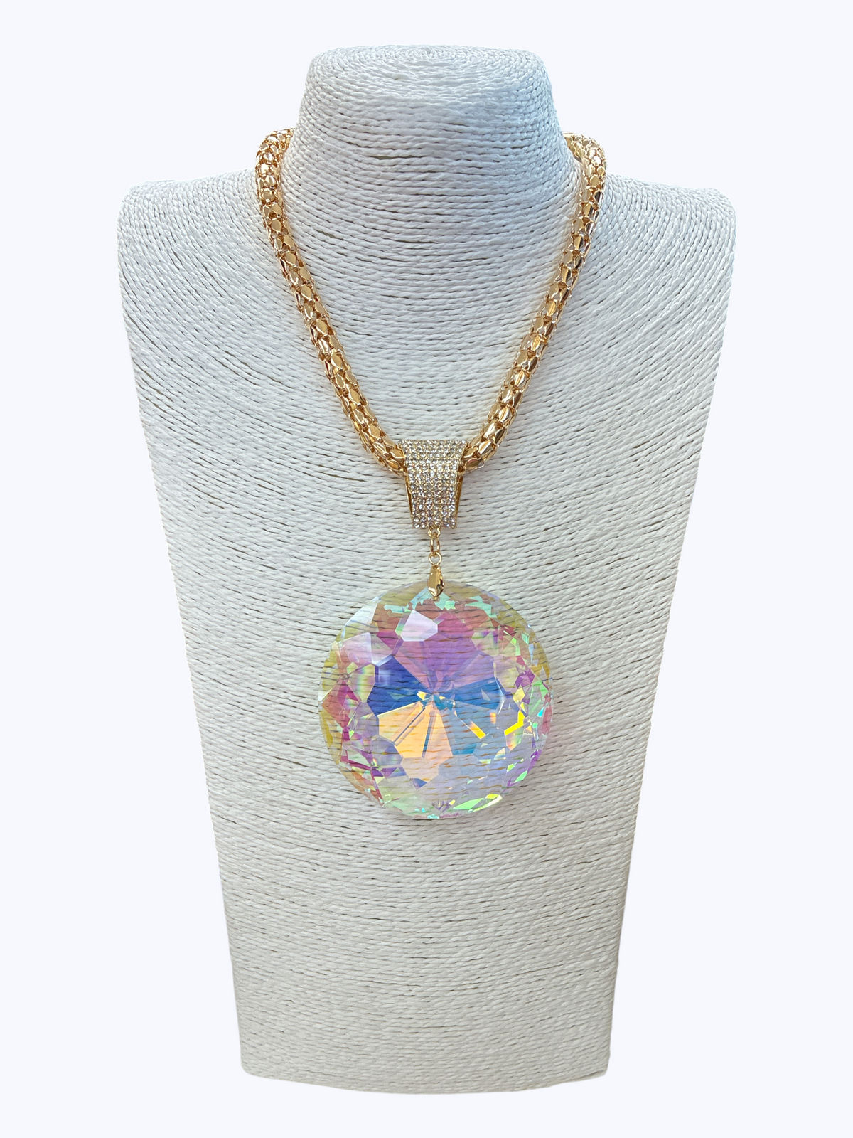 Oversized Round Pendant Necklace Set | N3009