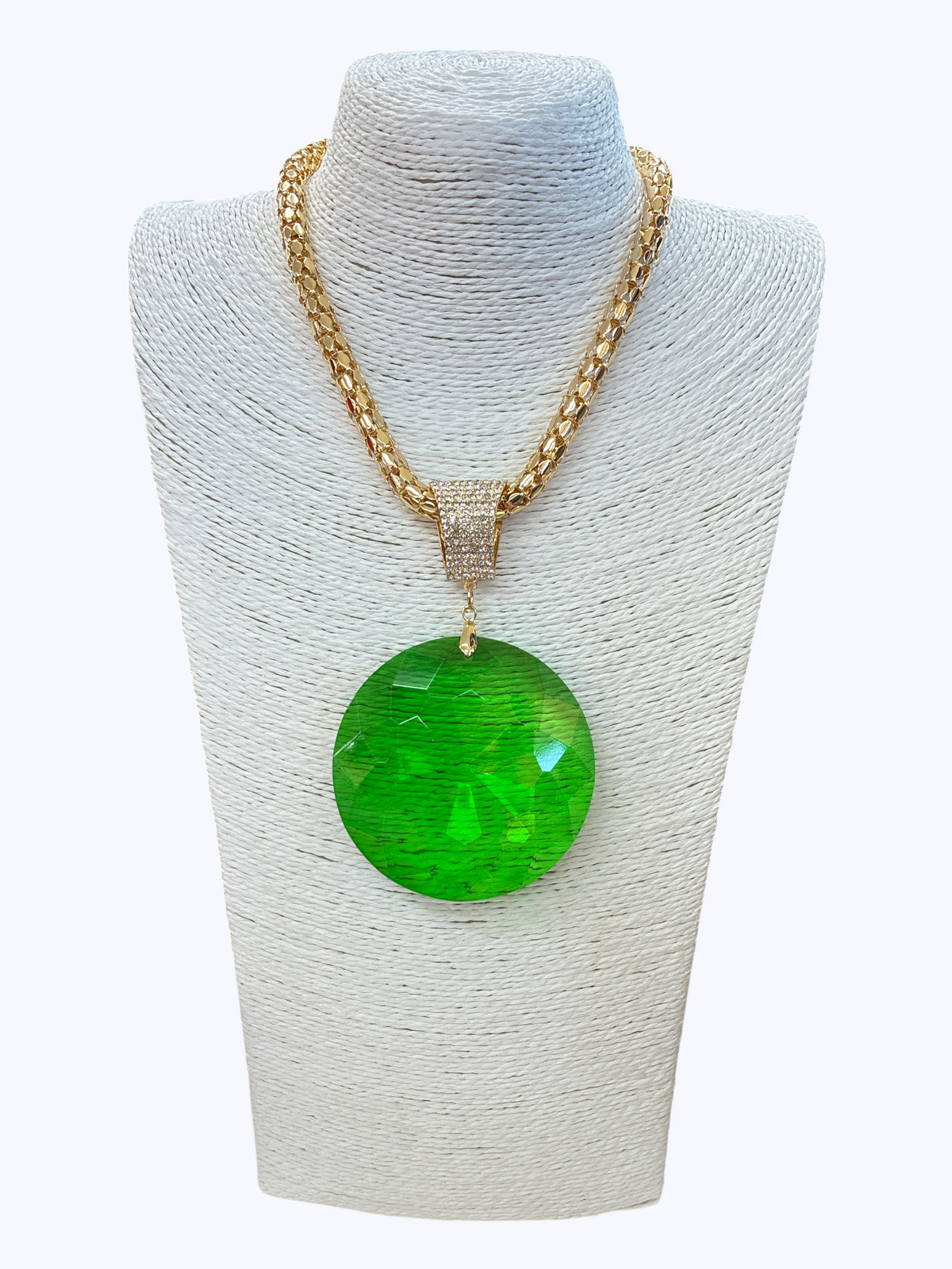 Oversized Round Pendant Necklace Set | N3009