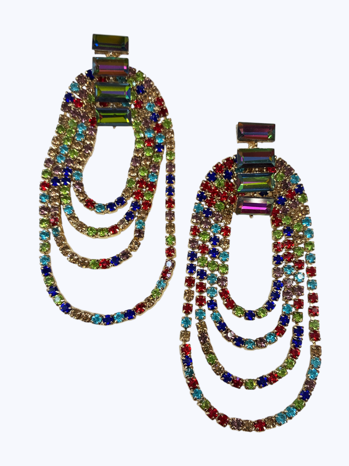 Multilayer Crystal Drop Earrings | E2615