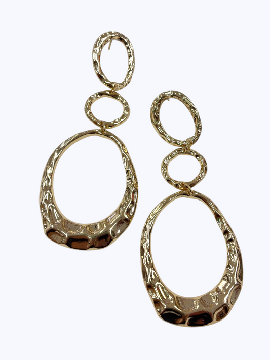 Geometric Triple Link Dangle Earrings | E2614
