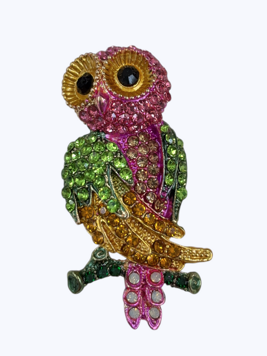 Crystal Owl Brooch | BR0472