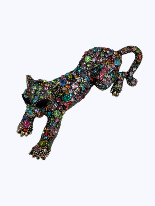 Jeweled Leopard Brooch | BR0143