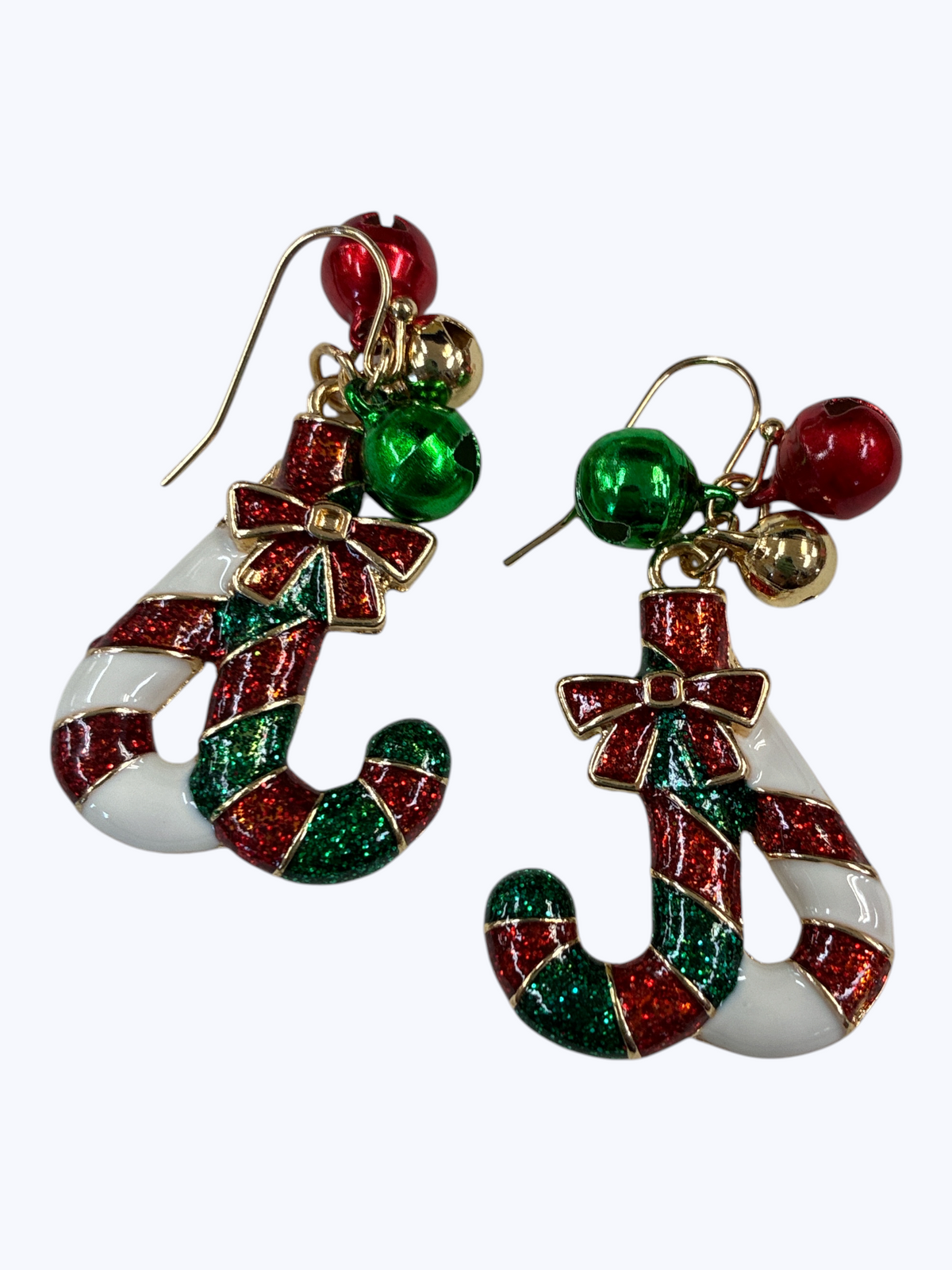 Christmas Candy Cane Dangle Earrings | E1626