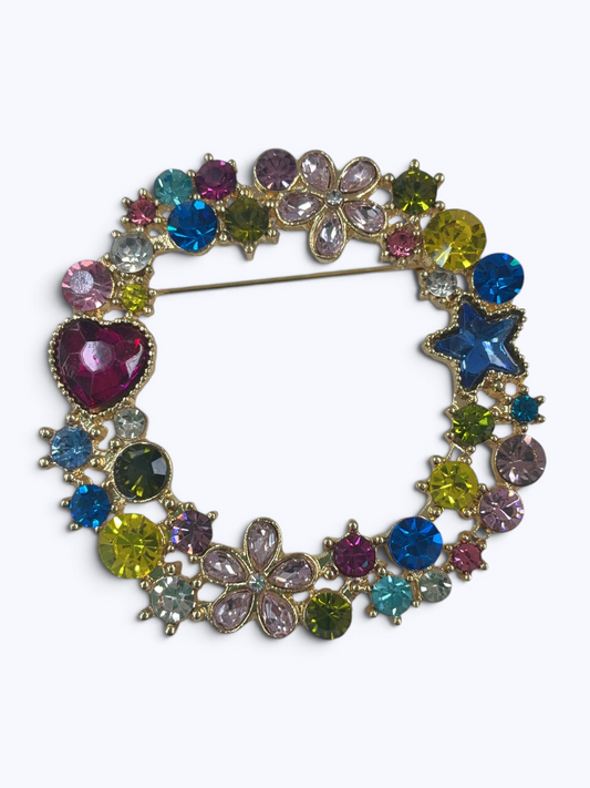 Colorful Rhinestone Brooch | BR0483