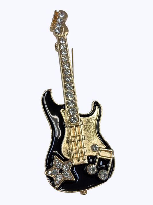 Jeweled Guitar Brooch | BR0494