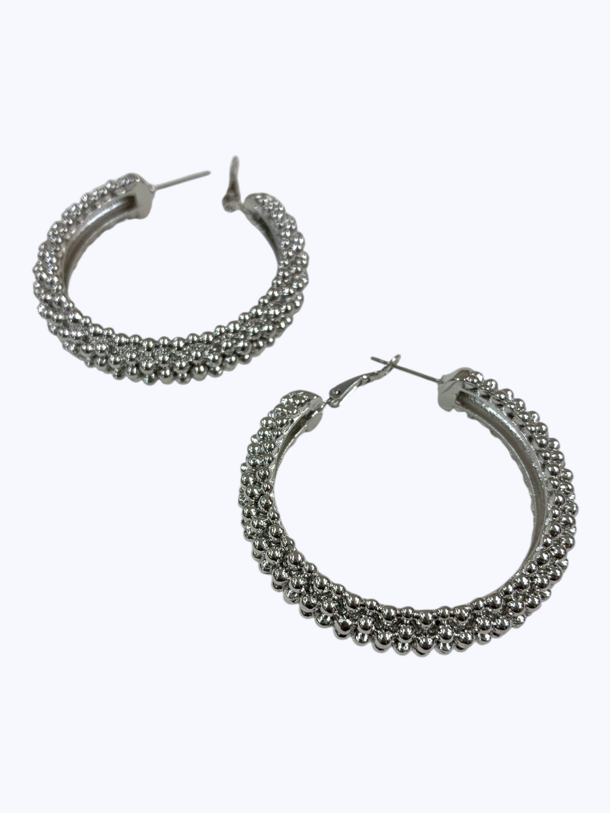 Large Antique Silver Hoop Earrings | E2292