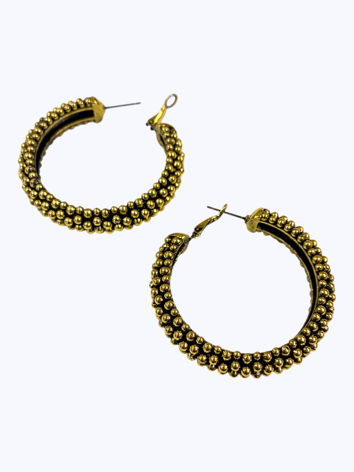 Large Antique Silver Hoop Earrings | E2292