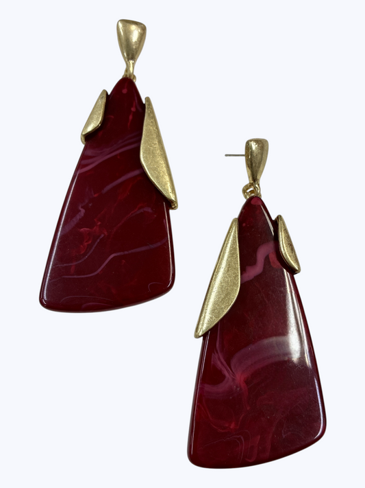 Organic Marbled Acrylic Drop Earrings | E2639