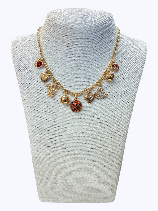 N0543 YN3751 Basketball Charms Dangling Necklace
