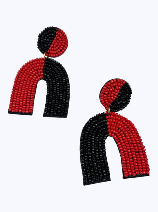 Two-Tone Beaded Arch Earrings | E1489