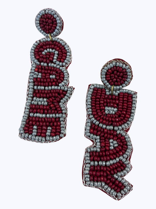 E1043 SER1035 GAME DAY Design Drop dangle Post Earrings