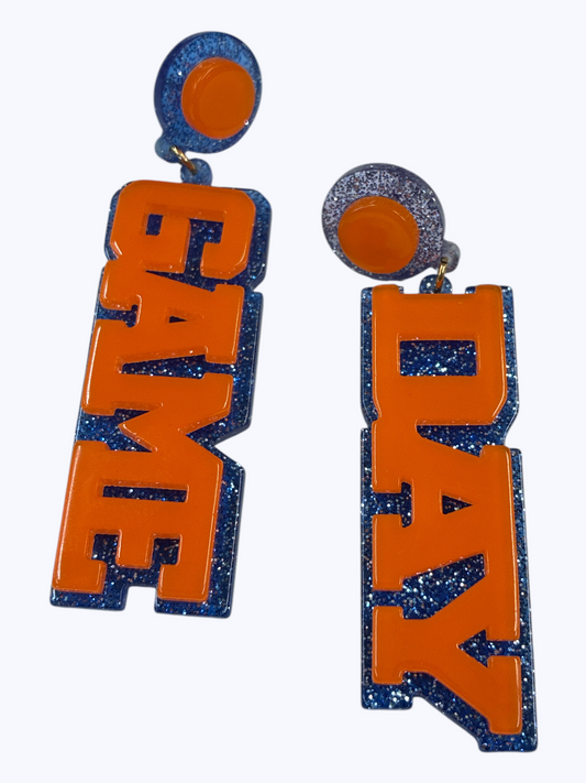 E1054 VER5924 GAME DAY Design Drop dangle Post Earrings