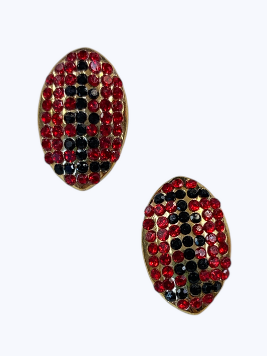 E1255 VER6078 Foot Ball Design Stud Earrings
