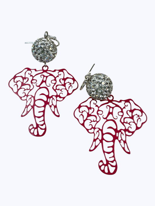 E0835 AE4012 Thin Metal Animal Elephant Design Drop Dangle Hook Earrings
