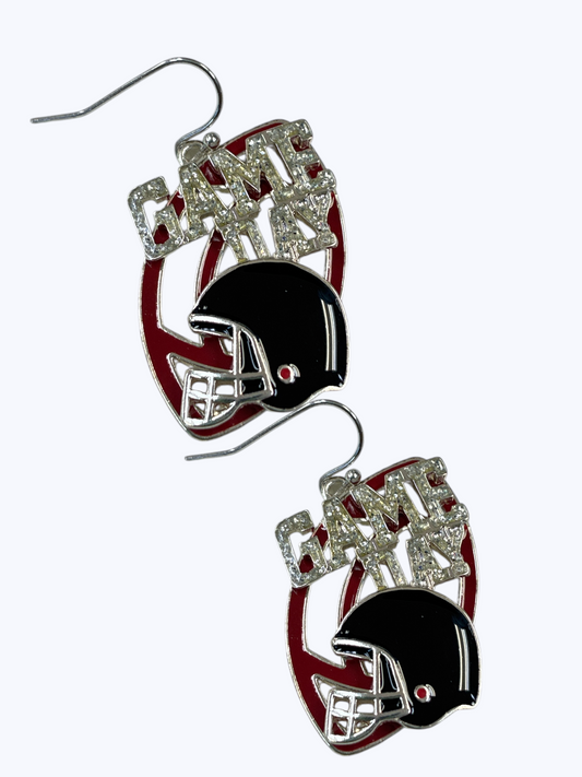 E0972 AE7067 Football Helm Design Drop dangle Hook Earrings