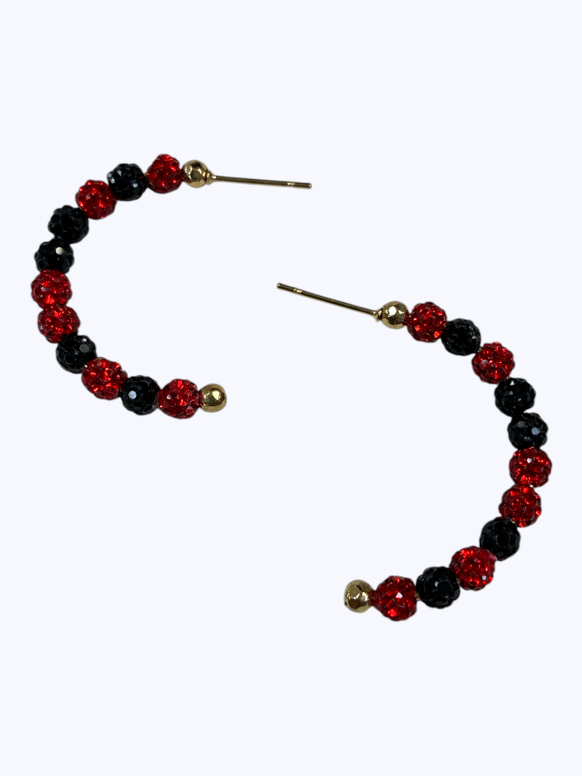 Red & Black Open Hoop Earrings