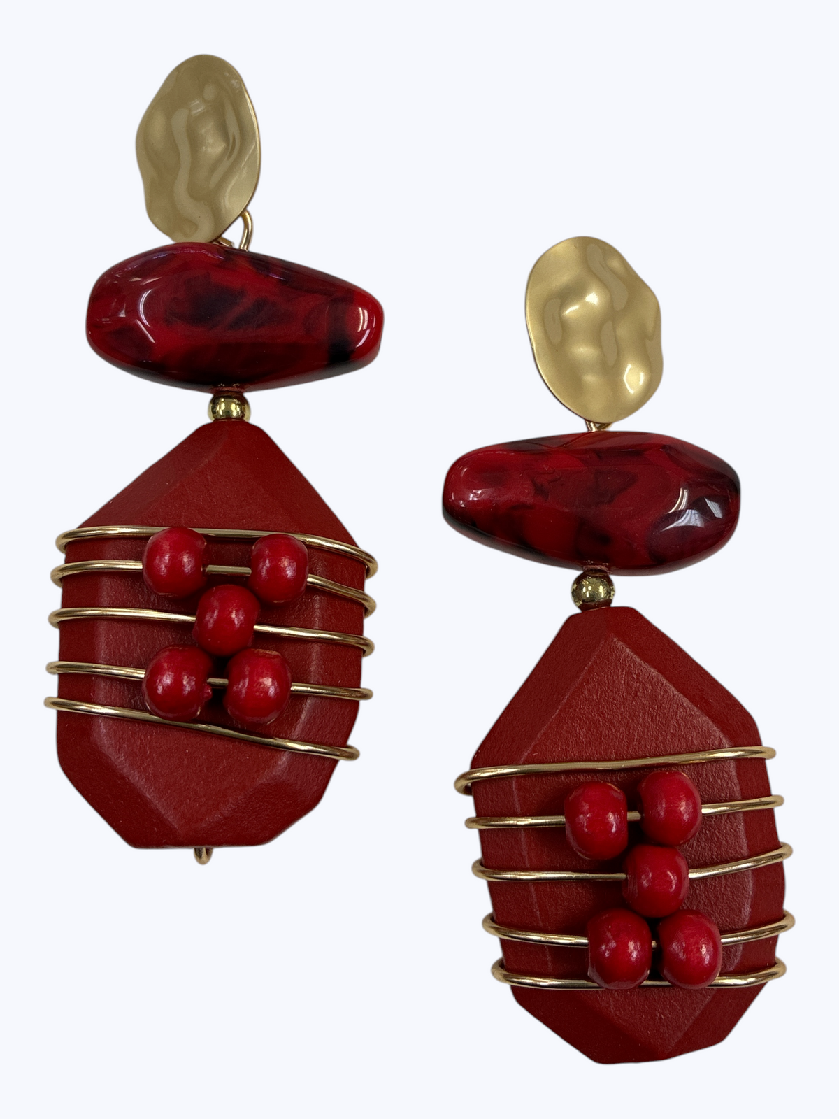Geometric Beaded Drop Earrings | E2509