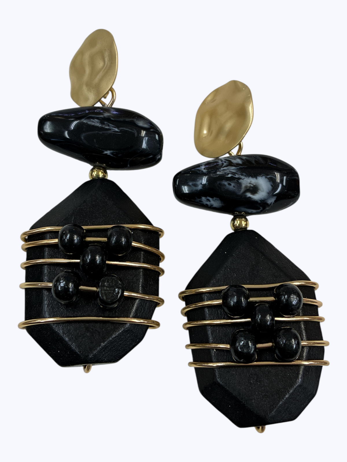 Geometric Beaded Drop Earrings | E2509