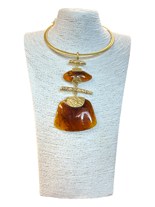 Geometric Stone Pendant Necklace | N5416