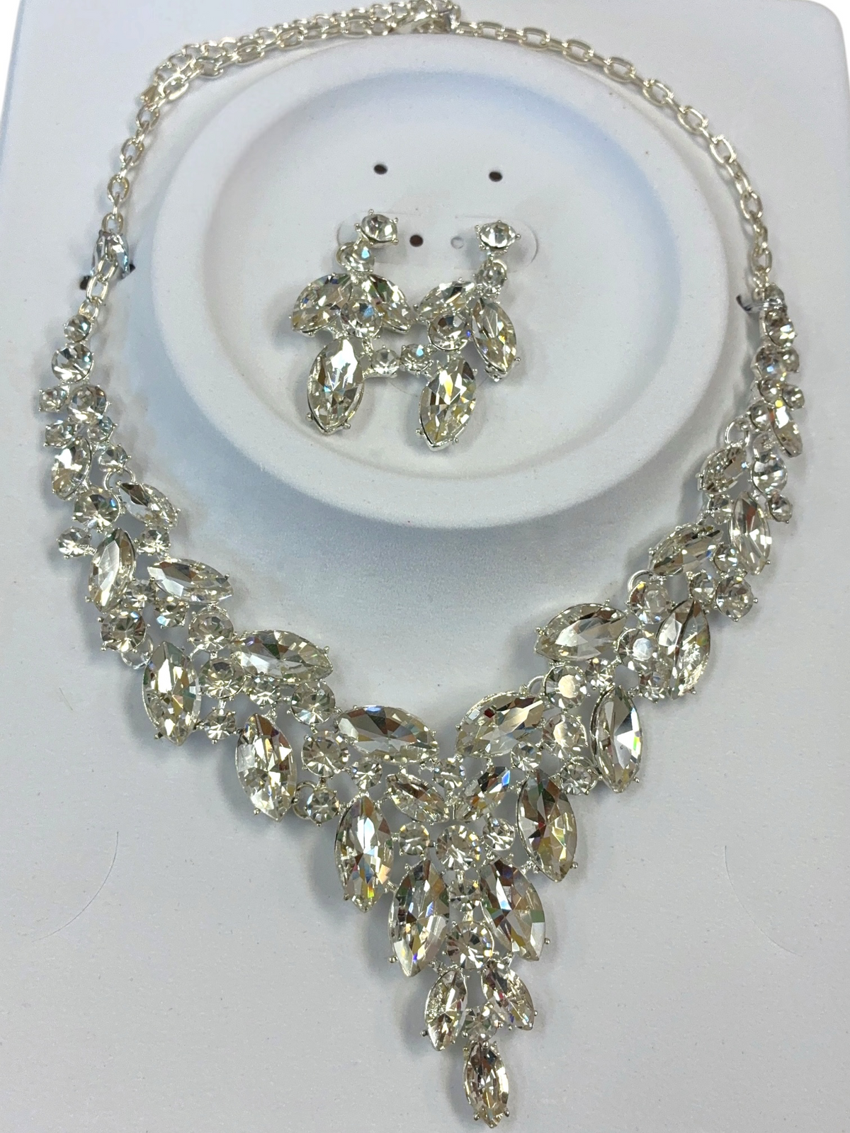 Prism Crystal Statement Necklace & Earrings Set | N5001