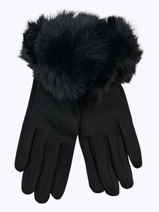 Fur Cuff Knit Gloves - G0011