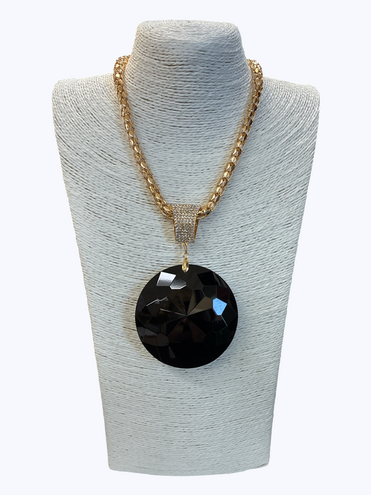 Oversized Round Pendant Necklace Set | N3009